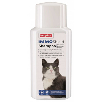 Шампунь Beaphar Immo Shield Shampoo for Cats від бліх, кліщів і комарів для котів і кошенят з 3 місяців, 200 мл (14178)