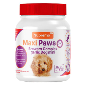 Вітаміни MAXI PAWS пивні дріжжі для собак маленьких порід, 110 табл.*0,5гр