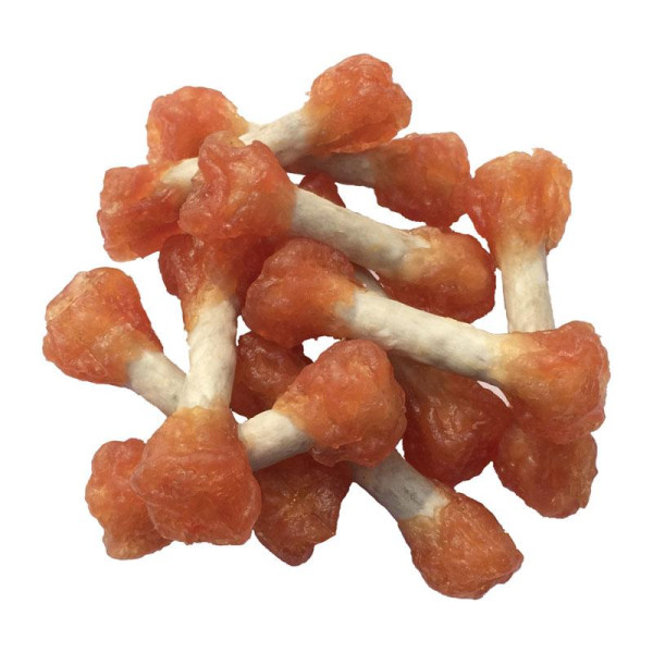 М'які гантельки з м'ясом курки на пресованій кістці з сиром шкір, 6см, (≈36-38шт/уп), 500г, 20шт/ящ.