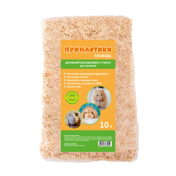 Тирса д/гриз.дерев."Пухнастики", 1кг (10л)