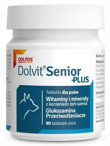 Долвит Сеньйор Плюс Міні Dolvit Senior Plus Mini Dolfos вітаміни для літніх собак дрібних порід, 90 міні таблеток