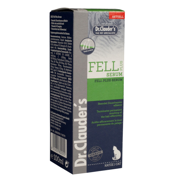 Dr.Clauder’s Hair & Skin Fell Plus Serum Cat вітаміни, мінерали для кішок, схильних до постійного линяння, 100 мл Dr.Clauder’s Hair & Skin Fell Plus Serum Cat вітаміни, мінерали для кішок, схильних до постійного линяння, 100 мл