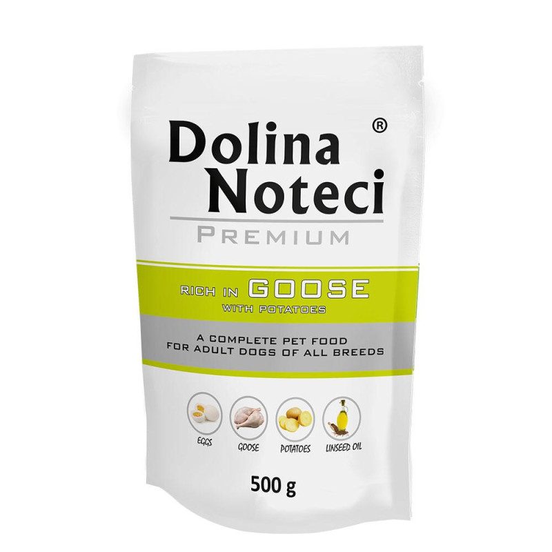Пауч Dolina Noteci Premium для собак з гускою та картоплею, 500 гр