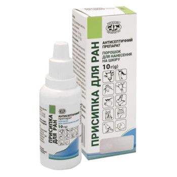 Присипка для ран, при захворюваннях шкіри (екзема, дерматит, виразка), 10 гр
