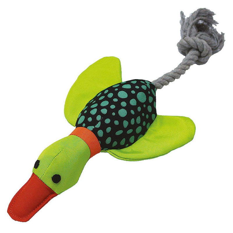 Іграшка для собак TETRAPET Toys Fun, текстильна качка з мотузкою, 33 см