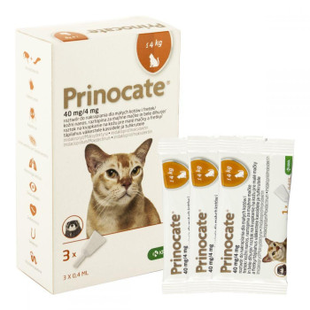 Прінокат Prinocate Small Cat краплі від бліх та кліщів для кішок вагою до 4 кг і тхорів, 3 піпетки по 0,4 мл