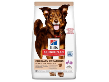 Хілс Hill's SP Canine Adult Medium Culinary Creations Duck качка, корм для собак 11-25 кг від 1 до 6 років, 14 кг (607390)