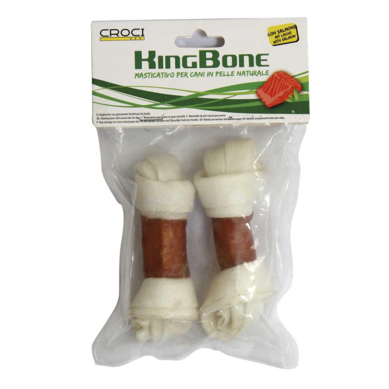 Кістка жилована вузлова CROCI KingBone Salmon, з лососем, 11см, 10гр