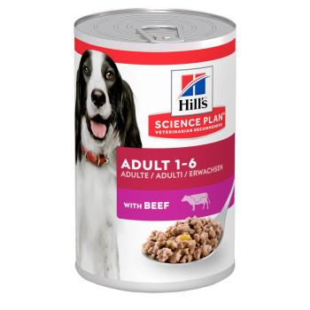 Hill's Science Plan Canine Adult Beef вологий корм з яловичиною для дорослих собак віком від 1 до 6 років, 370 гр консерва