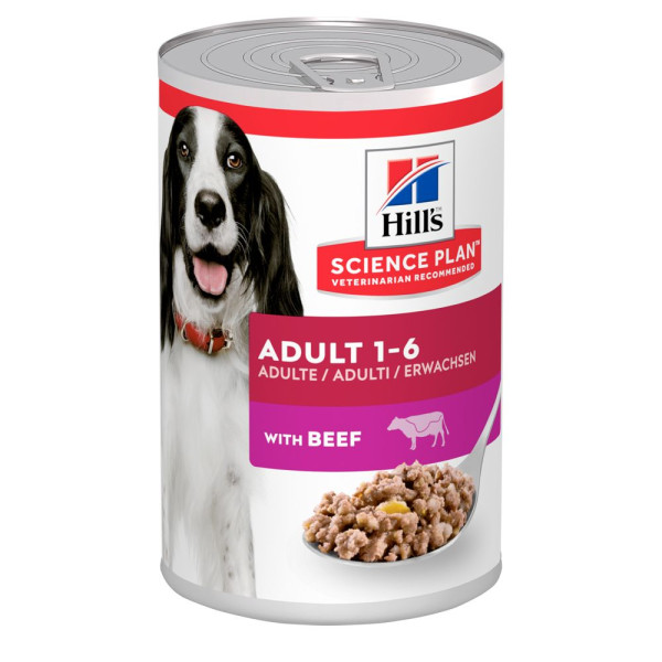Hill's Science Plan Canine Adult Beef вологий корм з яловичиною для дорослих собак віком від 1 до 6 років, 370 гр консерва