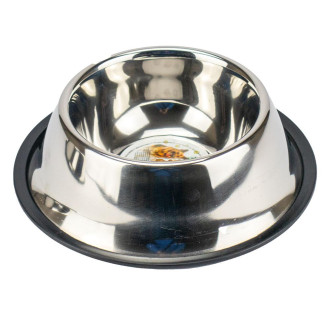 Миска TETRAPET для спанієля з нержавіючої сталі, прогумованим дном, 1л /15 см