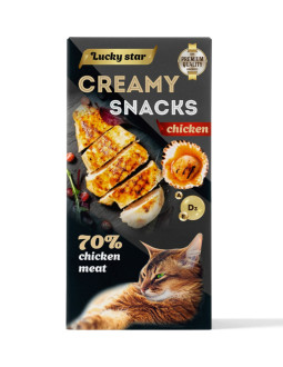 Лагідне пюре для котів з м`яса курки та тихоокіанських морських гребенців 6 шт*10 г, 100 шт/ящ.