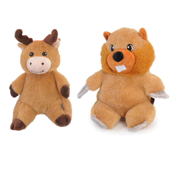 Іграшка для собак CAMON бобер та олень плюшеві з пищалкою, 22 см