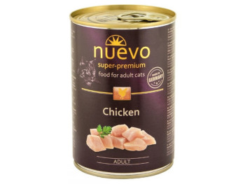Нуево 400 гр Nuevo Cat Adult Chicken вологий консервований корм з куркою для котів, упаковка 6 банок (95105)