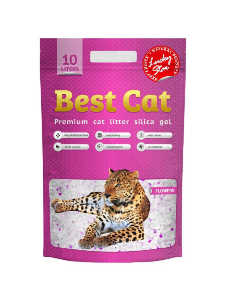 Силікагелевий наповнювач "Best Cat" Pink Flowers 10л/4 Силікагелевий наповнювач "Best Cat" Pink Flowers 10л/4