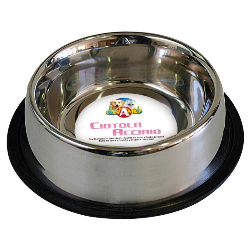 Миска CROCI Мас антиковзаюча метал, 0,71л, 22см