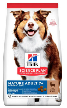 Хілс Hill's SP Canine Mature Adult 7+ Medium Breed Lamb корм з ягнятком для собак 11-25 кг старше 7 років, 2,5 кг (604287)