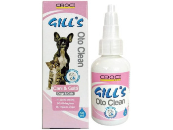Croci Gill's Oto Clean гігієнічні краплі для чищення вух у собак і котів, 50 мл (C3052103)