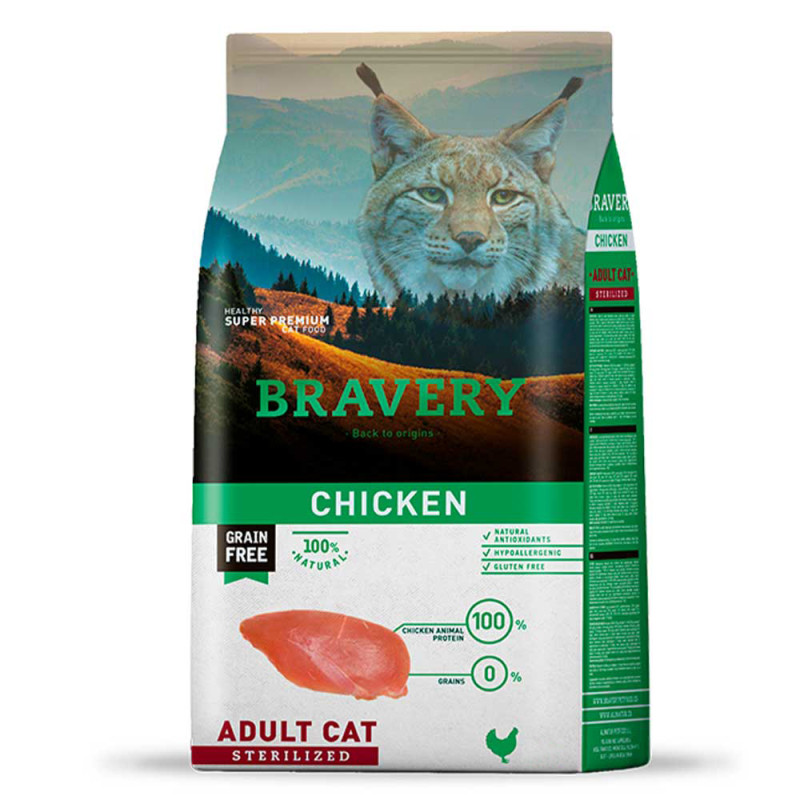 Бравері Bravery Chicken Sterilized сухий корм з куркою для стерилізованих кішок і кастрованих котів, 600 гр (7685)