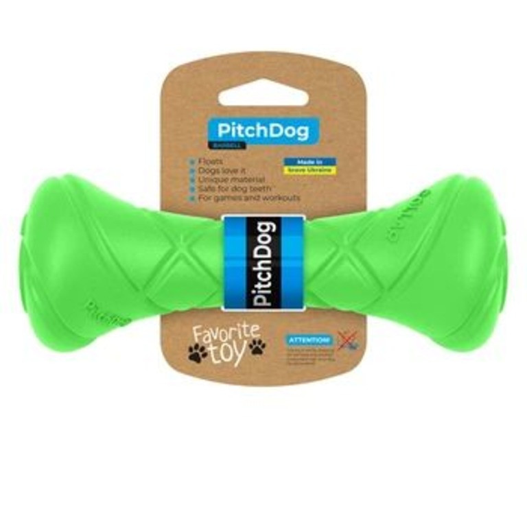 Пітч Дог Collar PitchDog ігрова гантель для апортування собак, довжина 19 см, діаметр 7 см, колір салатовий