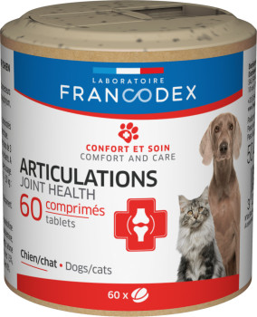 Вітаміни Francodex Joint Health Dog Cat для здоров'я хрящів і суглобів котів і собак, 60 таблеток