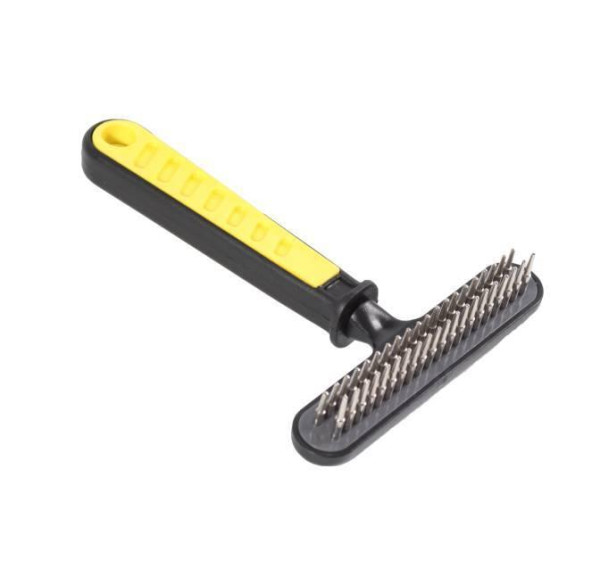 Гребінець-граблі ТМ "FOX" жовто-сині, великі дворядні, 15,5х11 см