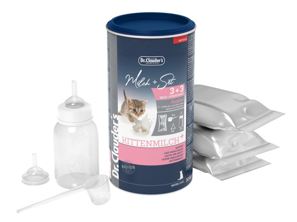 Замінник материнського молока Dr.Clauder's Pro Life Kitten Milk Plus для кошенят, 200 г + пляшечка + 2 соски Замінник материнського молока Dr.Clauder's Pro Life Kitten Milk Plus для кошенят, 200 г + пляшечка + 2 соски