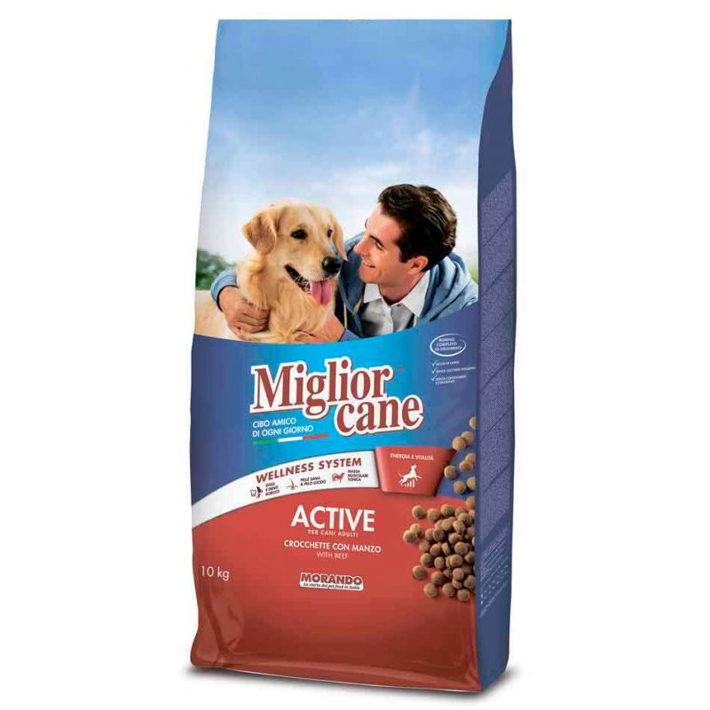 Морандо Morando MigliorCane Wellness System Active сухий корм з яловичиною та злаками для активних дорослих собак усіх порід, 10 кг