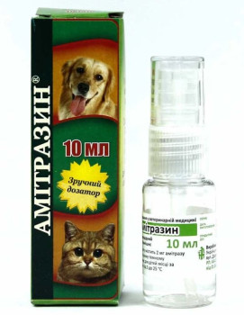 Амітразин з дозатором, 10 мл, при отодектозі, саркоптозі, нотоедрозі, демодекозі.