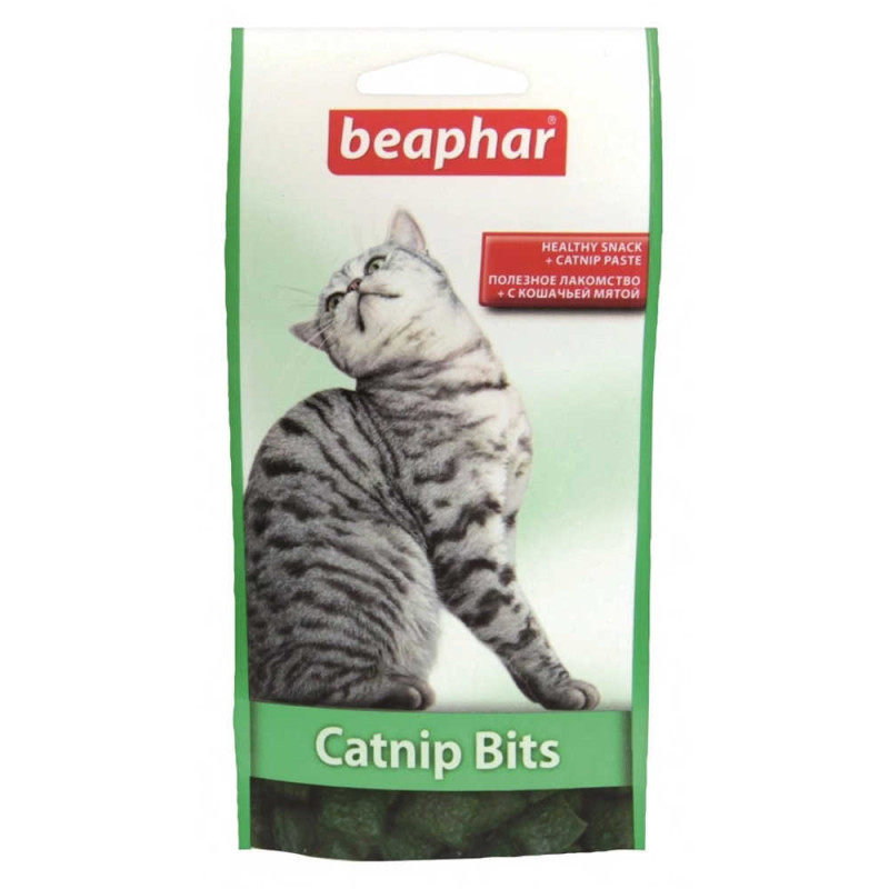 Кетніп Бітц Beaphar Catnip Bits ласощі, подушечки з котячою м'ятою для котів і кошенят, 35 гр (12623)