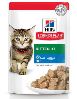 Хілс Hill's SP Kitten Ocean Fish Pouches вологий корм з океанічною рибою для кошенят і вагітних кішок, 85 гр, пауч (604038)