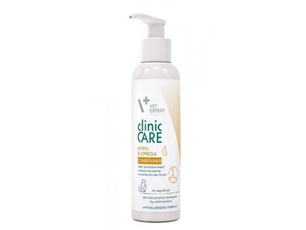 Clinic Care Hypo & Omega VetExpert кондиціонер для чутливої, сухої шкіри котів і собак, 150 мл Clinic Care Hypo & Omega VetExpert кондиціонер для чутливої, сухої шкіри котів і собак, 150 мл