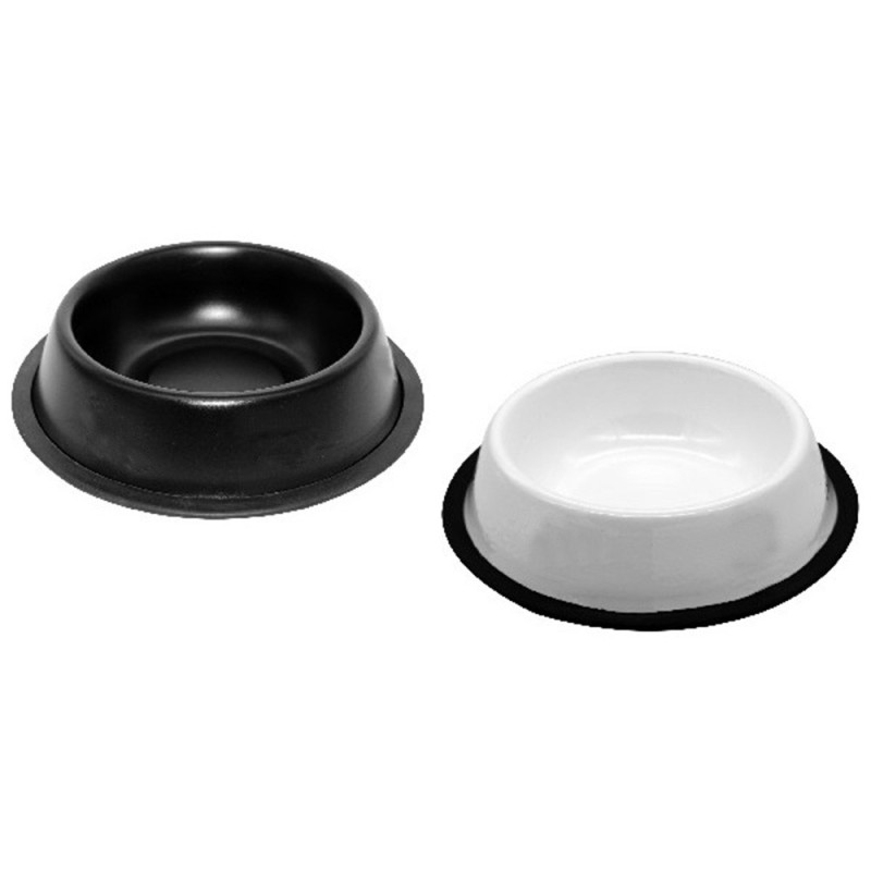 Миска з нержавіючої сталі,(чорна/біла)  0,22л /11 см