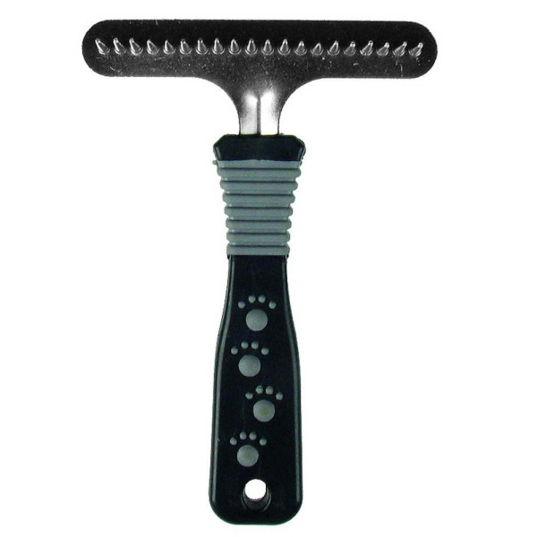 Гребінець-граблі односторонні/однорядні з пласт.ручкою TETRAPET Dog Salon, 11*15,5 см