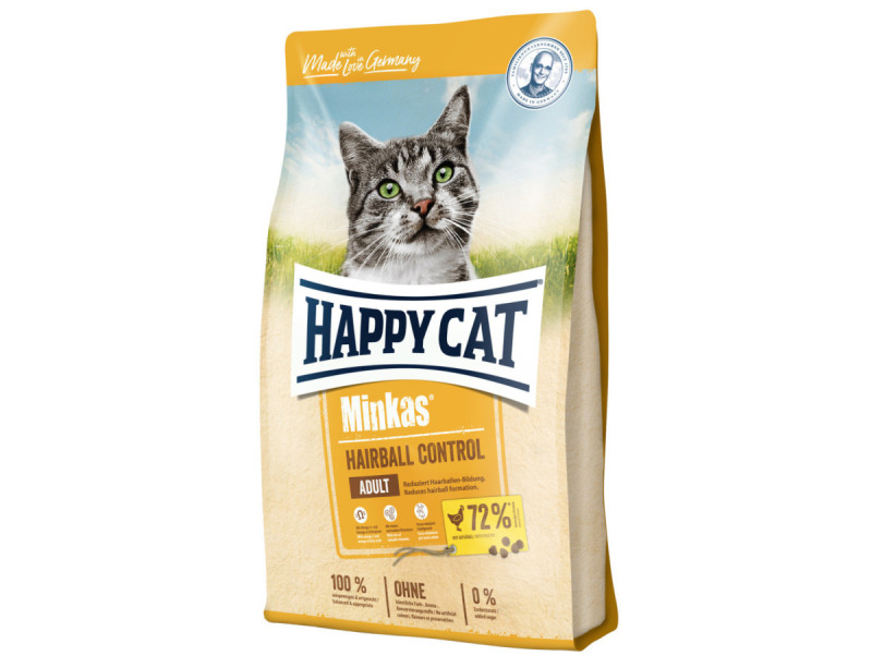 Happy Cat Adult Minkas Hairball Control сухий корм для виведення шерсті зі шлунково-кишкового тракту котів, 1,5 кг (70410)