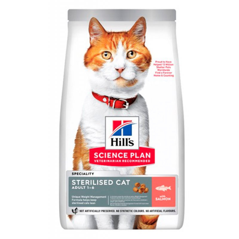 Хілс Hill SP Feline Adult Sterilised Cat Salmon корм з лососем для стерилізованих кішок 1 - 6 років, 300 гр (608877)