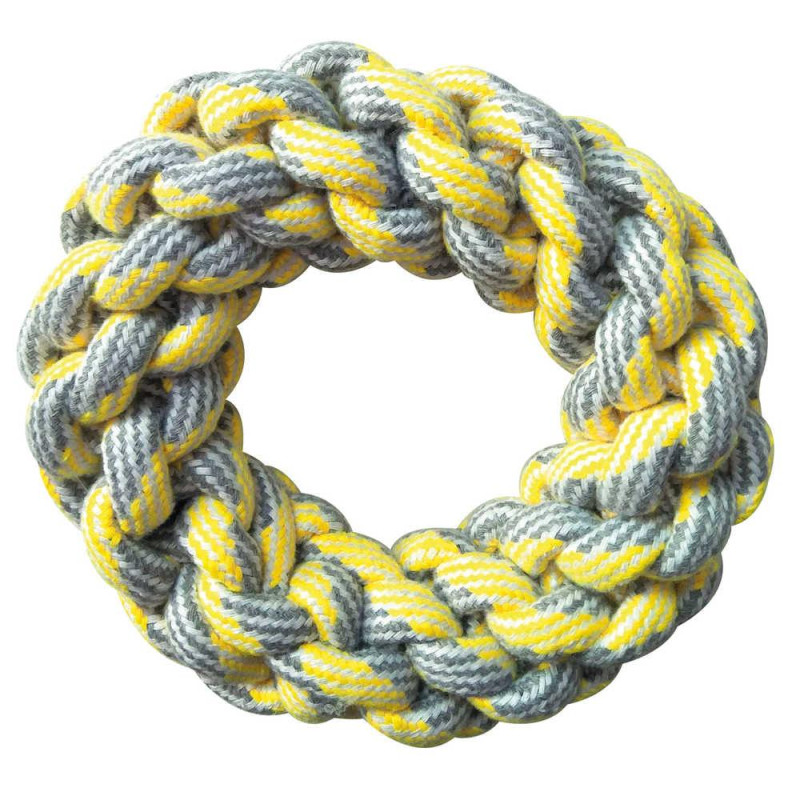 Іграшка для соб. CROCI PASTEL Бублик плетений, канат бавовняний, жовтий, 18см