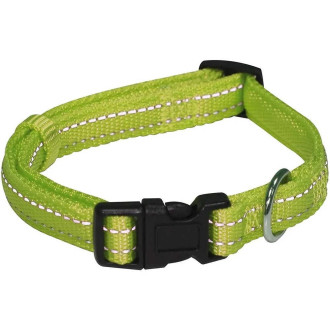 Нашийник CROCI SOFT REFLECTIVE, світловідбиваючий, м'який, зелений, нейлон, 35-55x2 см