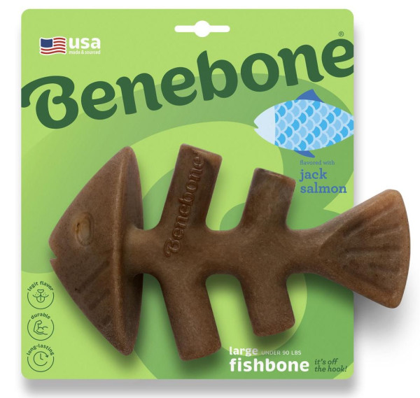 Жувальна іграшка Benebone Fishbone Salmon Large рибна кістка зі смаком лосося для собак до 40 кг, розмір L (430300) Жувальна іграшка Benebone Fishbone Salmon Large рибна кістка зі смаком лосося для собак до 40 кг, розмір L (430300)