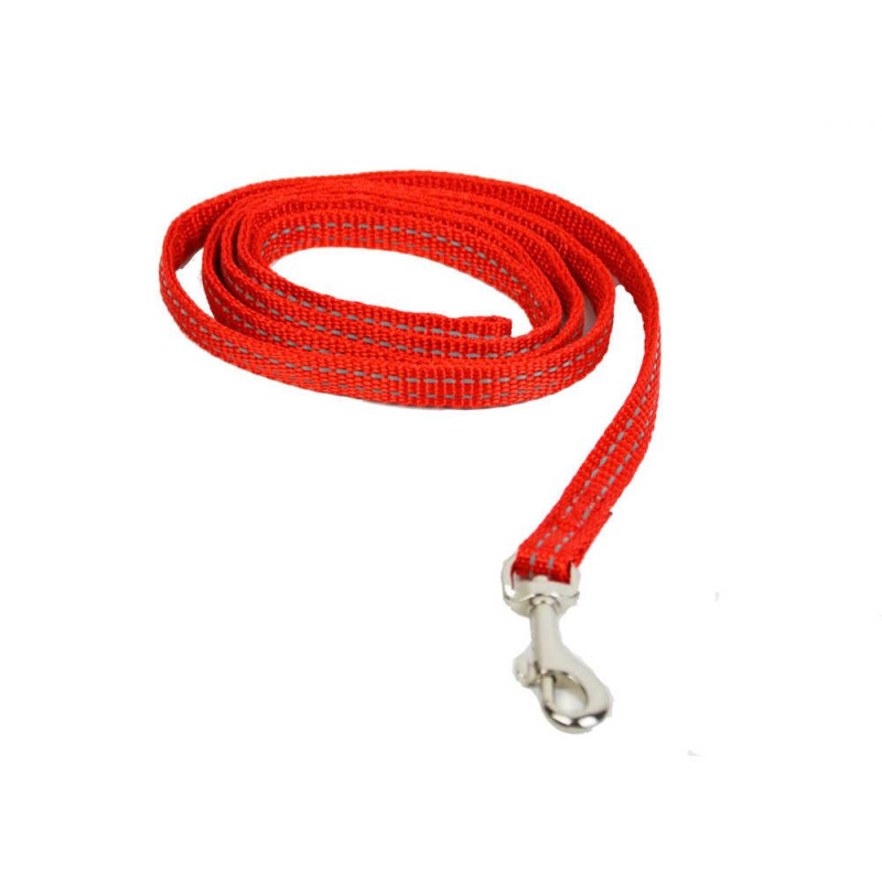 Повідець для собак CROCI SOFT REFLECTIVE, світловідбиваючий, м'який, ало-червоний, нейлон, 120x1 см