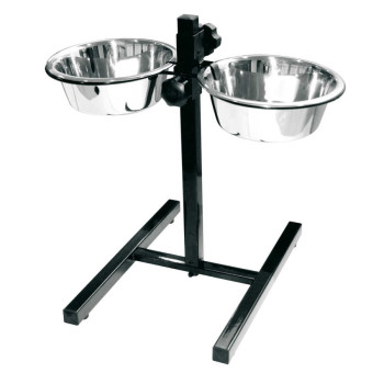 Стояк регульований Croci Dinner Set з двома мисками 2*28 см, 4,75 л, нержавіюча сталь, для великих собак (C6059199)