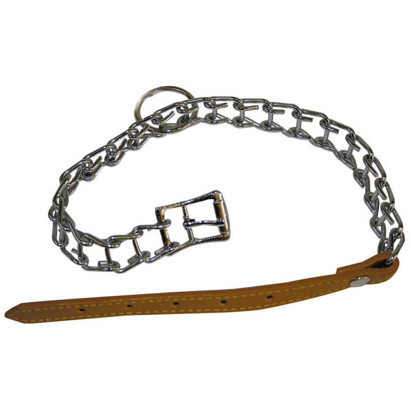 Нашийник CROCI ланцюжок з шкіряним ремінцем, 40 см х 2,5 мм