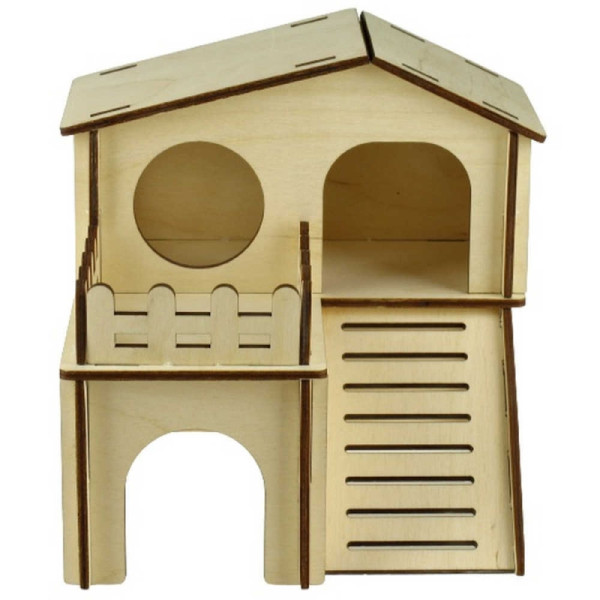 Дерев'яний будиночок для хом'яка TETRAPET, 18x18,5x16 см