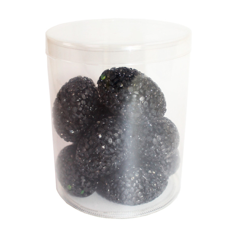 Іграшка для котів ТМ "FOX" яйце гліцеринове чорне з бубонцем, 3*4.5см, туба 12шт