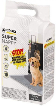 Пелюшки для собак Croci Super Nappy 84*57 з активованим вугіллям, 14 пелюшок в упаковці (C6028171)