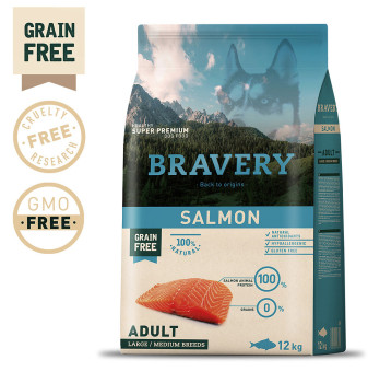 Бравері Bravery Salmon Adult Medium &amp; Large Dog сухий корм із лососем для собак середніх і великих порід, 12 кг (6640)