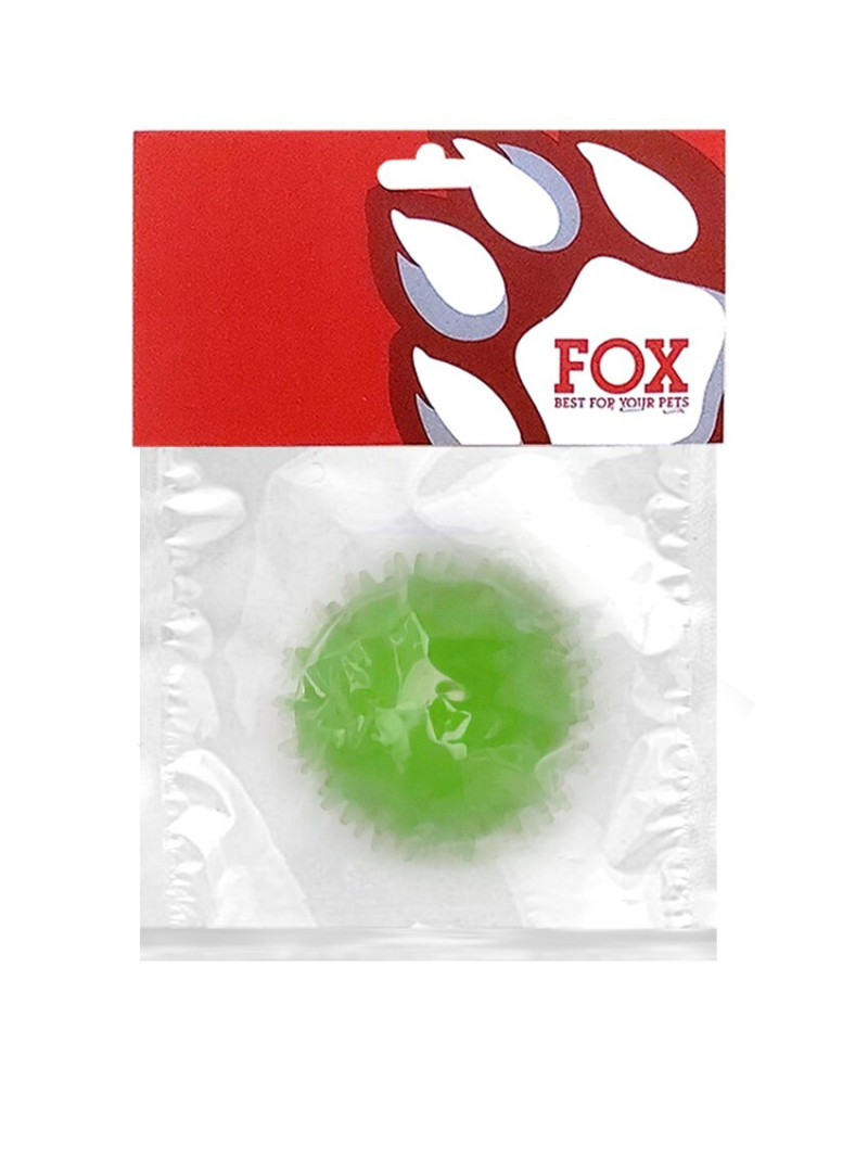 Іграшка для собак ТМ "FOX" "М'яч із шипами" зелений, 6 см (із запахом ванілі)