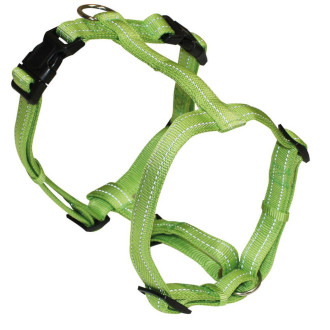 Шлея CROCI SOFT REFLECTIVE H-образна, світловідбиваюча, м'яка, зелена, нейлон, 1x25-40 см