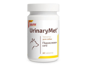 Урінарімет Долфос UrinaryMet Dolfos вітамінна добавка для профілактики сечокам'яної хвороби у собак і кішок, 60 таблеток