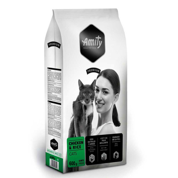 Аміті Amity Cat Adult Chicken & Rice сухий корм із куркою та рисом для дорослих котів, 600 гр Аміті Amity Cat Adult Chicken & Rice сухий корм із куркою та рисом для дорослих котів, 600 гр